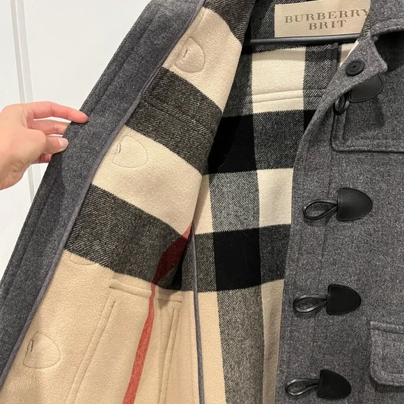 Burberry Brit Charcoal Pea Coat - Picture 3 of 11